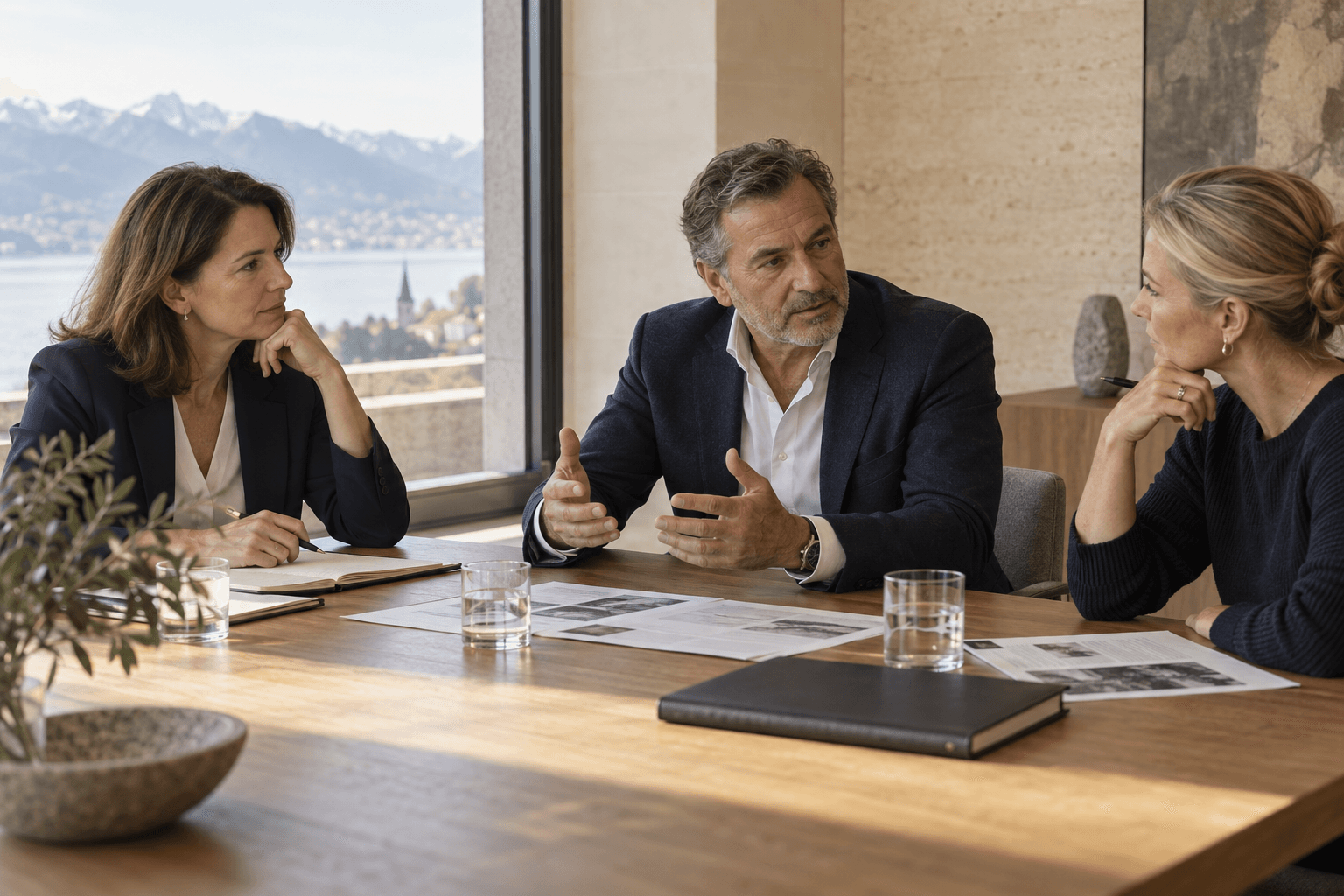 Illustrative strategy discussion between founders and business leaders