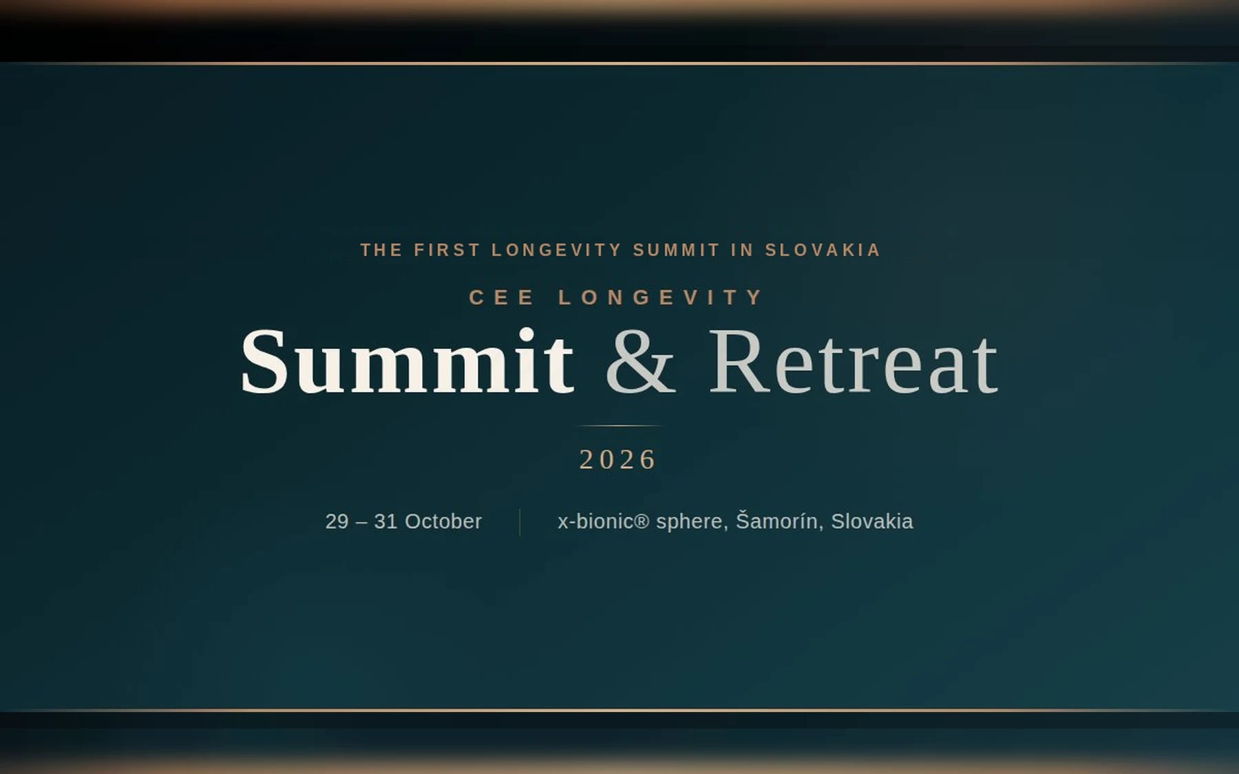 CEE Longevity Summit & Retreat 2026 (Samorin, Slovakia)