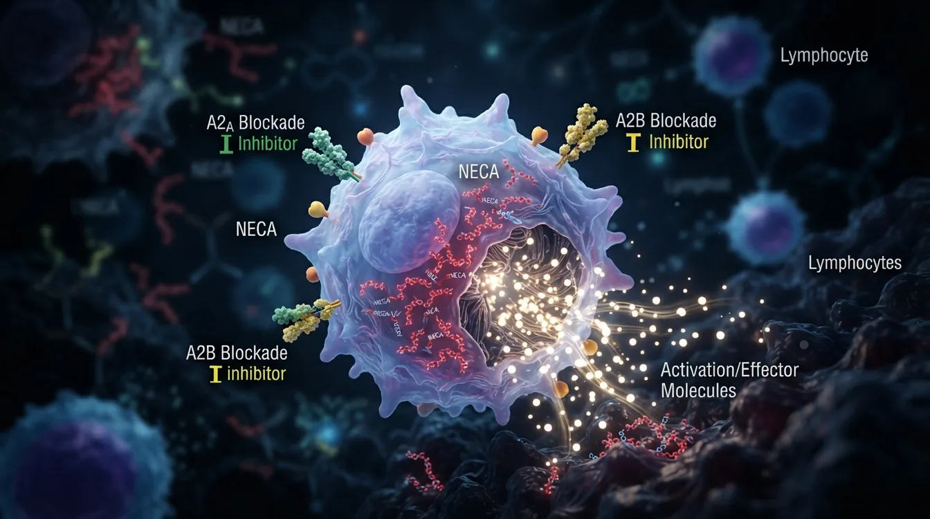 Dual blockade of adenosine A2A and A2B receptors is required to reverse NECA-induced immunosuppression in human macrophages: Implications for cancer immunotherapy