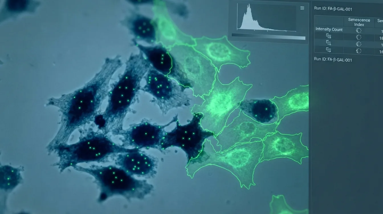 FAβ-gal: an automated fluorescence-based quantification of the senescence-associated beta-galactosidase X-gal assay