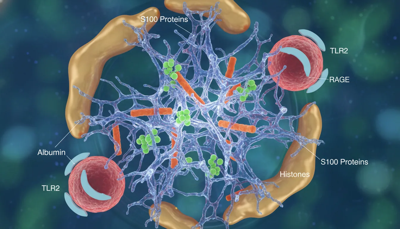 A feedback loop sustaining neutrophil extracellular trap formation involves S100 proteins, histones, TLR2 and RAGE, and is restrained by albumin (Frontiers - He