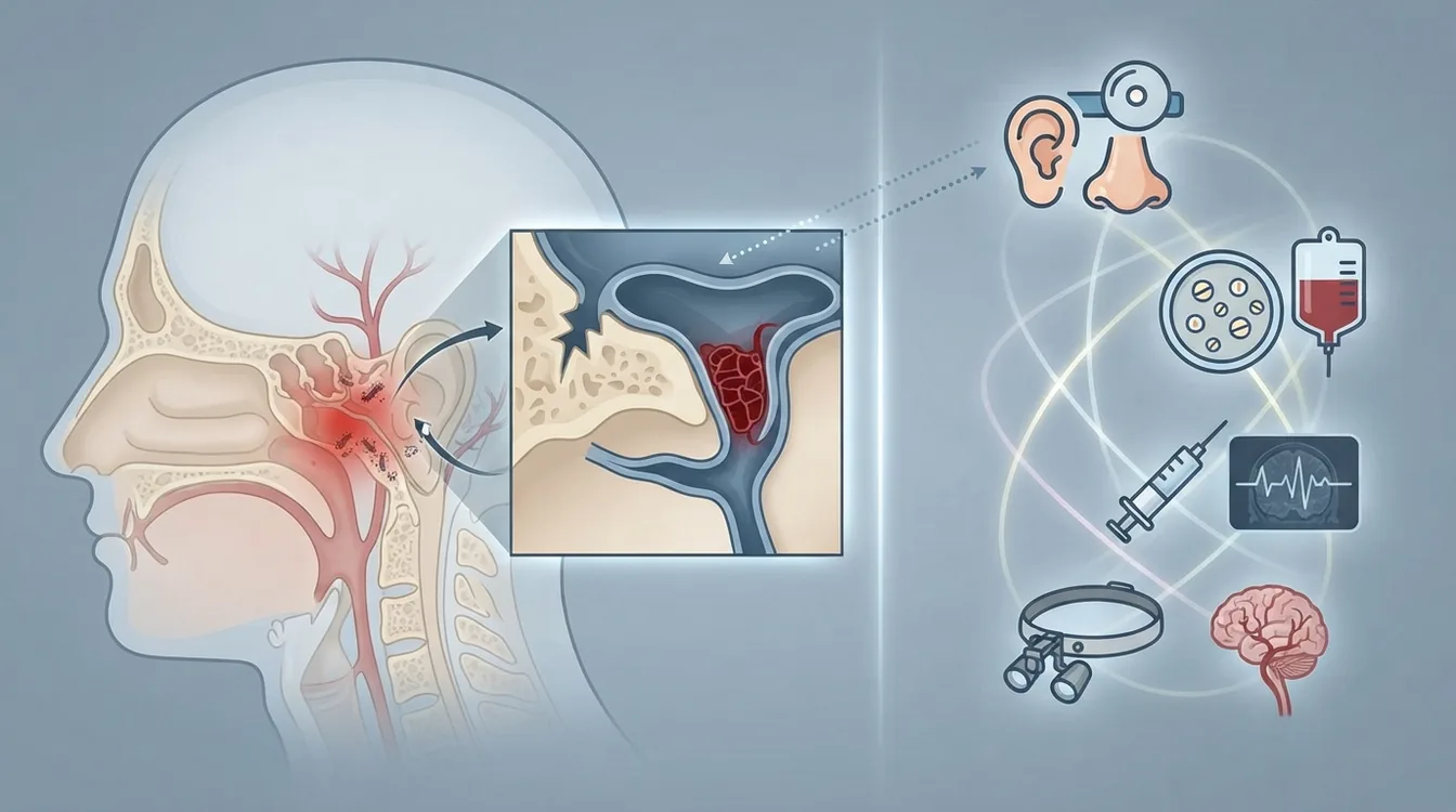 Acute otitis media complicated by mastoiditis and otogenic transverse-sigmoid sinus thrombosis in an adult: a case report on infectious pathogenesis and multidisciplinary therapy