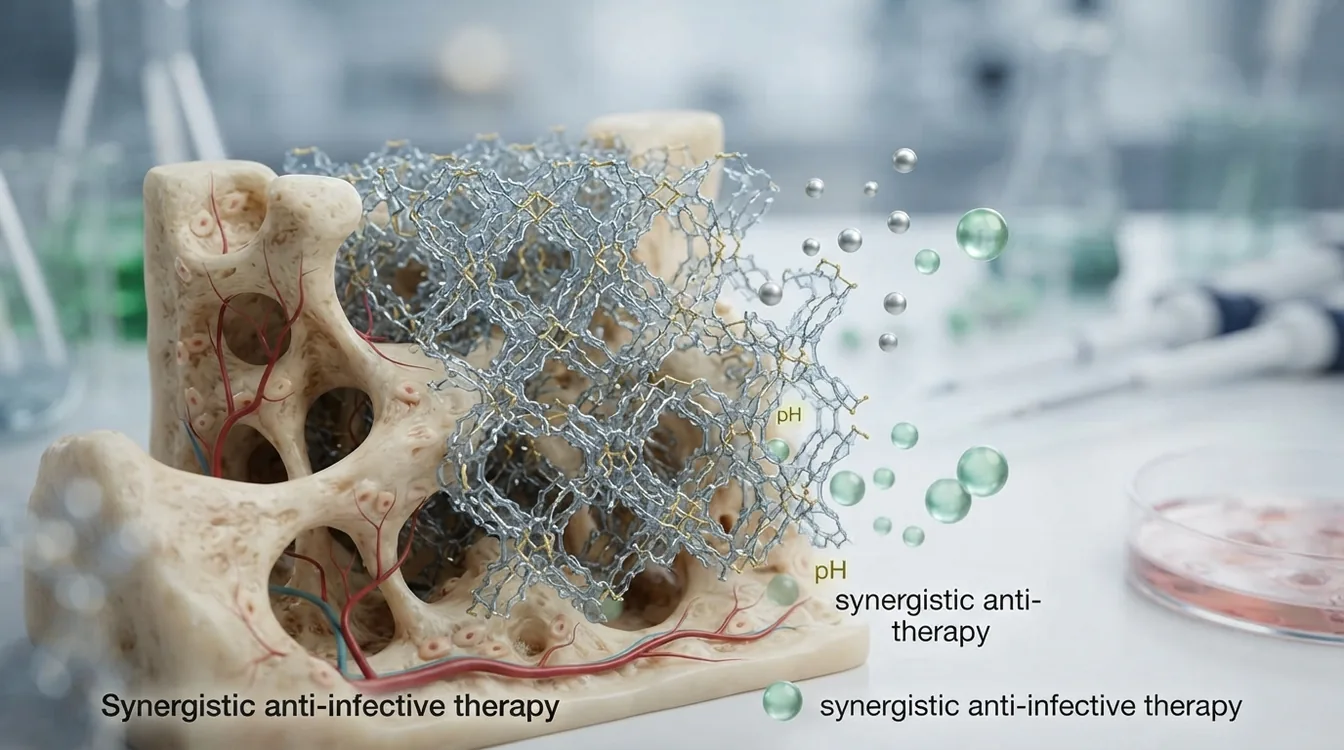Amine-linked heteroporous covalent organic framework for synergistic anti-infective therapy of post-traumatic osteomyelitis