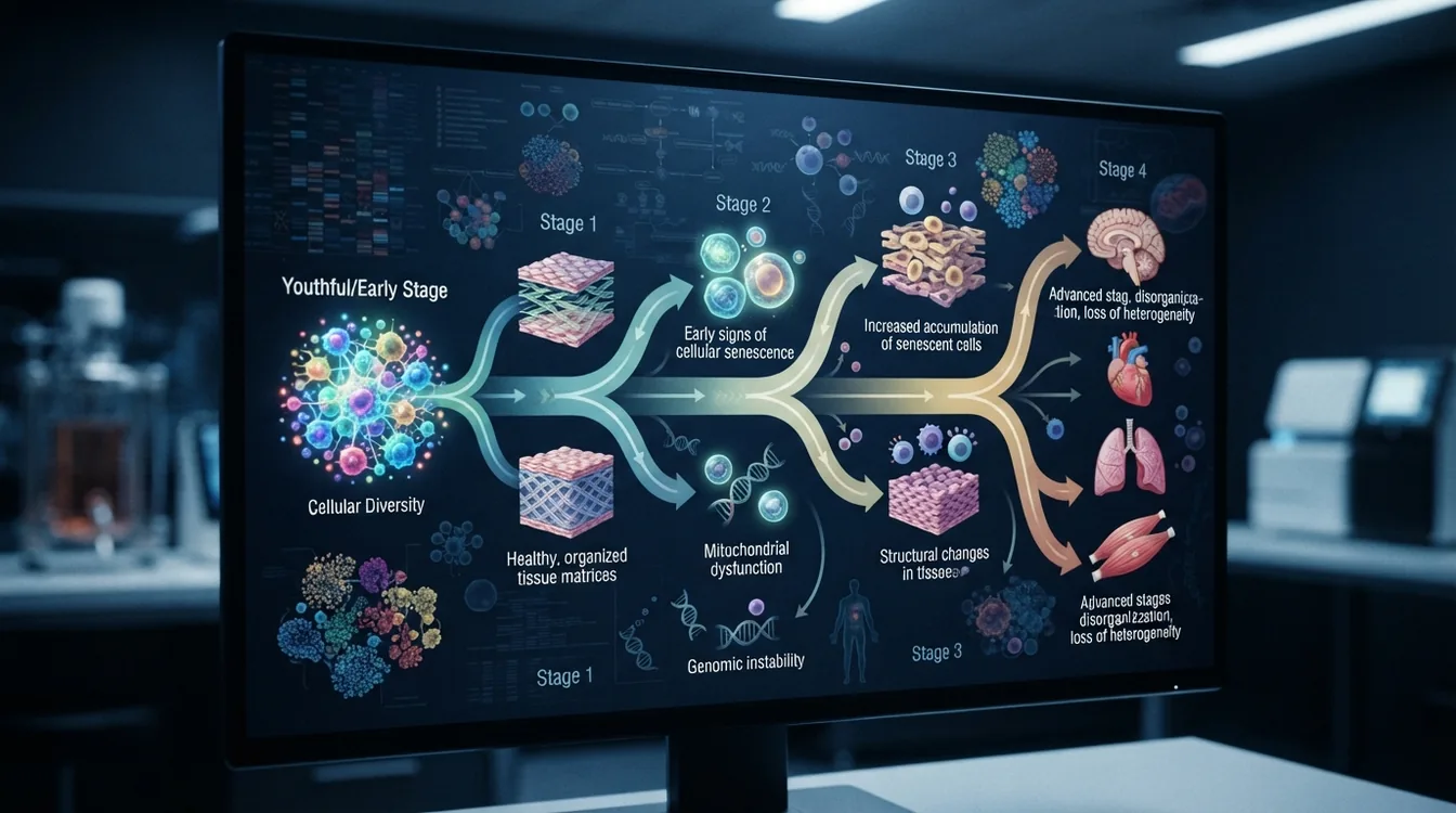 Mapping Cell Populations Reveals Distinct Stages in the Progression of Aging
