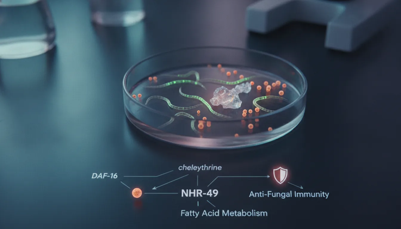 Chelerythrine enhances anti-fungi immunity in Caenorhabditis elegans via DAF-16 and NHR-49 mediated fatty acid metabolism