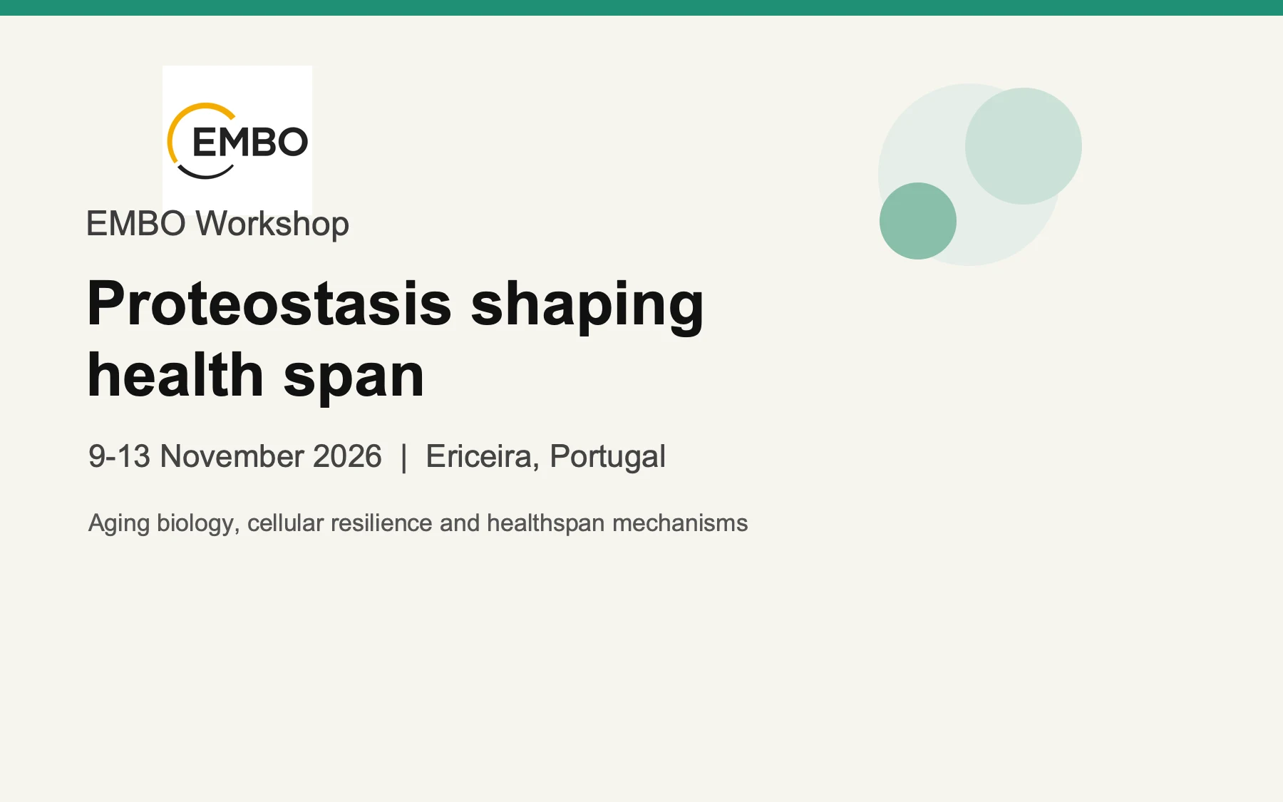 EMBO Workshop: Proteostasis Shaping Health Span