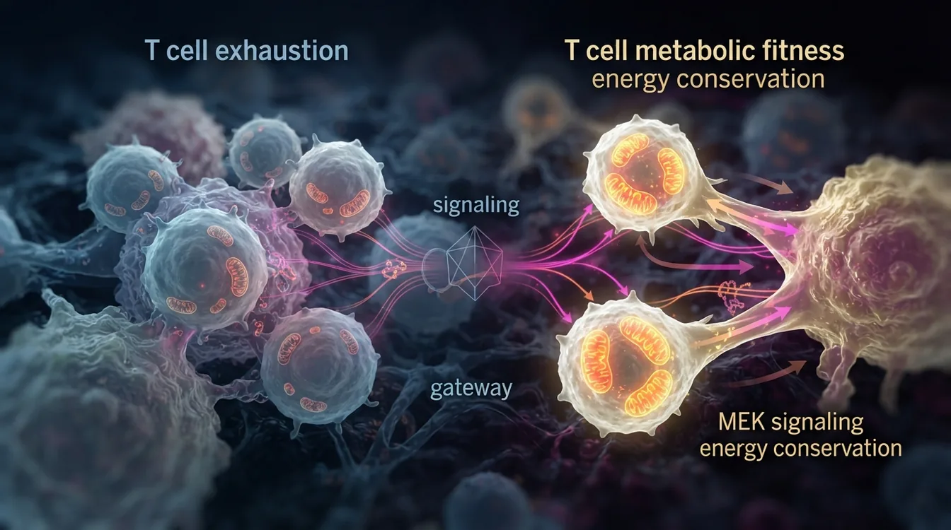 T Cell Exhaustion as a Failure to Conserve Energy, Regulated by MEK